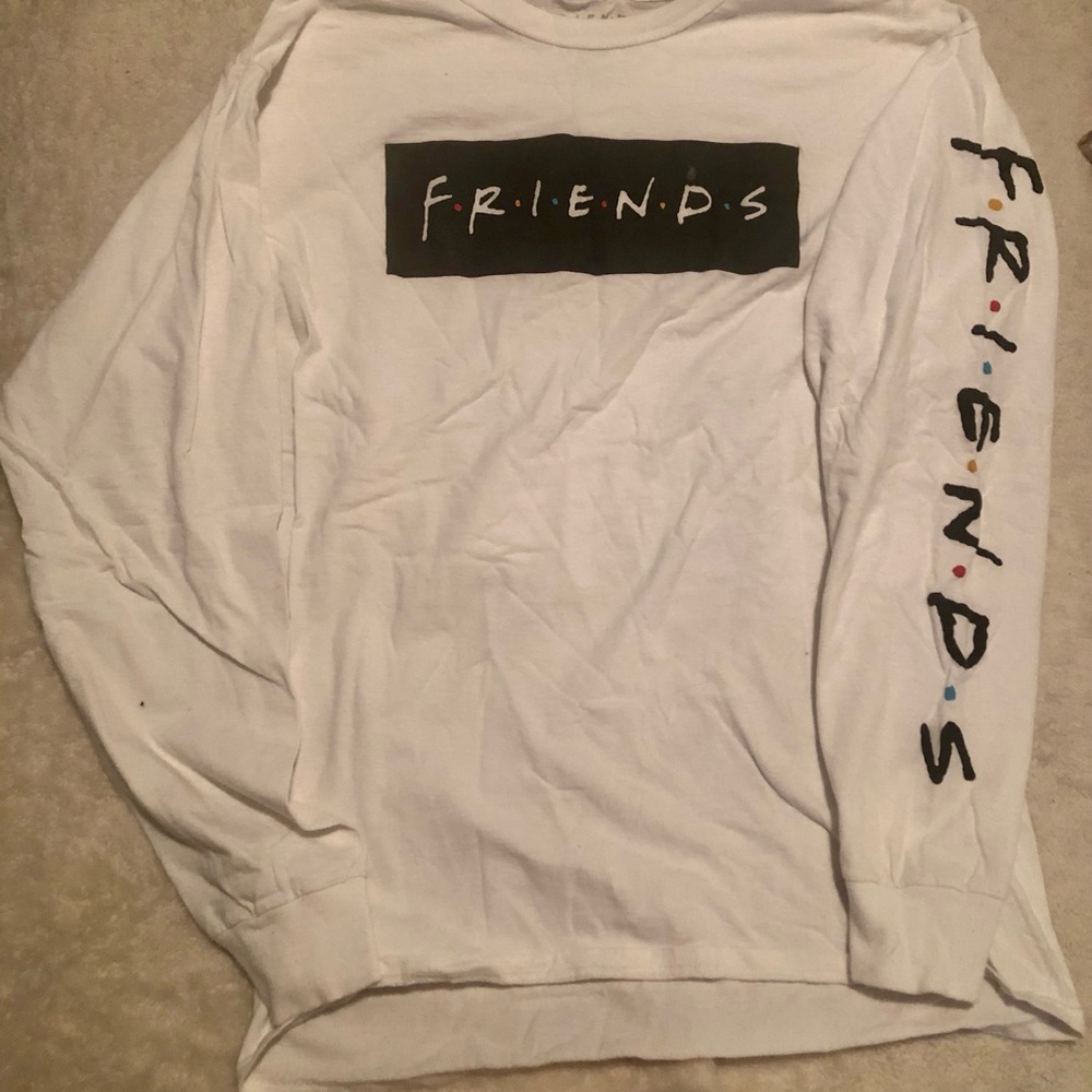 FRIENDS White Unisex Long Sleeve Cotton T-Shirt